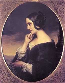 Franz Liszt Prints: Portrait of Marie d?Agoult (1805-1876), 1843. Artist: Lehmann, Henri (1814-1882)