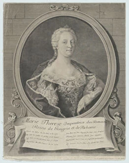 Queen Consort Collection: Portrait of Marie-Therese, 1747. Creator: Johann Christoph Reinsperger