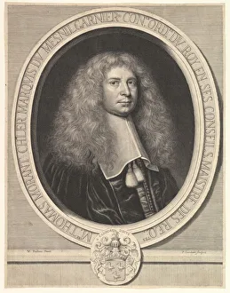 Magistrate Prints: Portrait of the Marquis du Mesnilgarnier, 17th century. Creator: Pierre Lombart