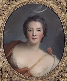 Nattier Jean Marc Prints: Portrait of the Marquise de Flavacourt, in silence. Creator: Ecole Francaise