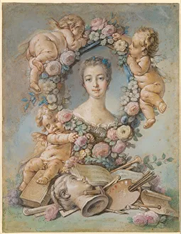 Boucher Prints: Portrait of the Marquise de Pompadour (1721-1764)