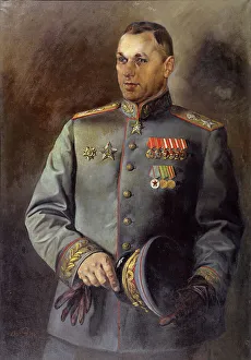 Regional Art Museum Prints: Portrait of the Marshal of Soviet Union and Poland Konstantin Rokossovsky (1896-1968)
