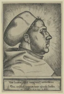 Hopfer Prints: Portrait of Martin Luther (1483-1546), 1523