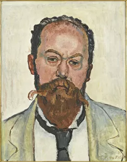 Mus And Xe9 Gallery: Portrait of Mathias Morhardt (1863-1939), 1913. Creator: Hodler, Ferdinand (1853-1918)