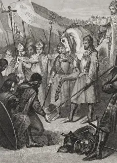 Portrait of Mauregatus of Asturias, the Usurper (?-788), King of Asturias from 783 to 788, 1853. Creators: Unknown, Antonio Roca Sallent