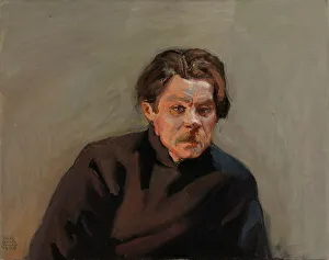 Akseli Gallen Kallela Prints: Portrait of Maxim Gorky, 1906. Creator: Akseli Gallen-Kallela