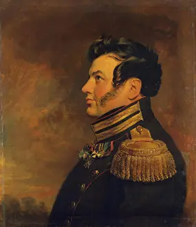 Sideburns Prints: Portrait of Maxim K. Kryzhanovsky (1777-1839), 1822. Creator: Workshop of George Dawe