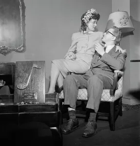 Bill Gottlieb Prints: Portrait of Melvin G. Powell and Martha Scott in their home