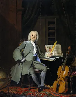 Cello Prints: Portrait of a Member of the Van der Mersch Family, 1736. Creator: Cornelis Troost