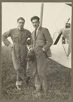Device Prints: Portrait of two men by plane, 1915-1930. Creator: Fedele Azari
