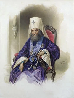Images Dated 22nd February 2011: Portrait of the Metropolitan Filaret of Moscow, (1782-1867), 1854
