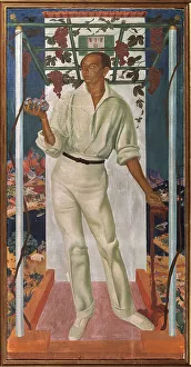 Reformstil Prints: Portrait of the Mexican artist Roberto Montenegro Nervo (1887-1968)