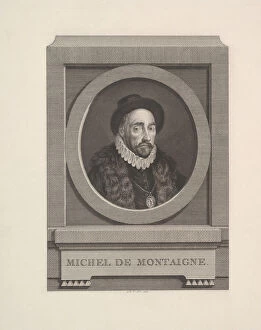 Augustin De Gallery: Portrait of Michel de Montaigne, 1774. Creator: Augustin de Saint-Aubin