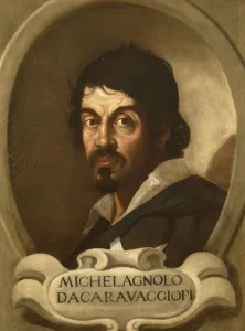 Roman School Prints: Portrait of Michelangelo Merisi da Caravaggio, 17th century