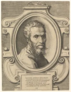 Portrait of Michelangelo, pub. C1564. Creator: Italian School (16th Century)