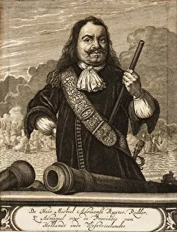 Bibliotheek Van Het Vredespaleis Collection: Portrait of Michiel de Ruyter (1607-1676) (From: Schauplatz des Krieges), 1675. Creator: Anonymous