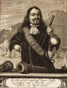 Portrait of Michiel de Ruyter (1607-1676) (From: Schauplatz des Krieges), 1675. Creator: Anonymous Portrait of Michiel de Ruyter (1607-1676) (From: Schauplatz des Krieges), 1675. Creator: Anonymous