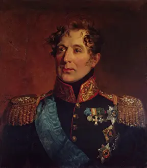 Curly Hair Prints: Portrait of Mikhail A. Miloradovich (1771-1825), 1822. Creator: George Dawe
