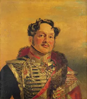 Animal Skin Prints: Portrait of Mikhail I. Mezentsev (1770-1848) (2nd), 1822. Creator: Workshop of George Dawe