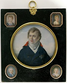 Miniatures Prints: Portrait miniatures, late 18th century. Creator: Leonard A Ornbeck