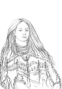 Myers And Co Prints: Portrait of Mint, Native American woman, 1841. Artist: Myers and Co