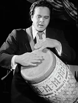 Percussionist Prints: Portrait of Miquelito Valdez, New York, N.Y. 1946. Creator: William Paul Gottlieb
