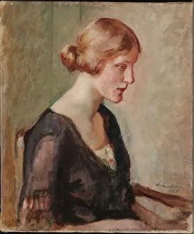 Knut Magnus Enckell Prints: Portrait of Miss Barbara Lagerborg, 1925. Creator: Magnus Enckell
