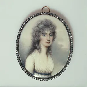 Powdered Prints: Portrait of Miss Bradley, c1800. Creators: Nathaniel Plimer, Richard Cosway