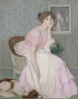Edmond François Aman Jean Prints: Portrait of Miss Ella Carmichael, 1906. Creator: Edmond Francois Aman-Jean