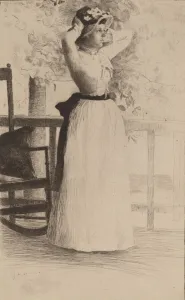 J Alden Weir Prints: Portrait of Miss Hoe, 1889. Creator: Julian Alden Weir