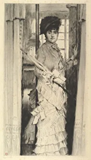 Tissot James Jacques Joseph Collection: Portrait of Miss L... or A Door Must Be Either Open or Closed, 1876