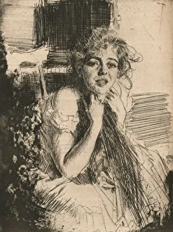 Zorn Prints: Portrait of Mlle Emma Rassmussen, 1904, (1906). Artist: Anders Leonard Zorn