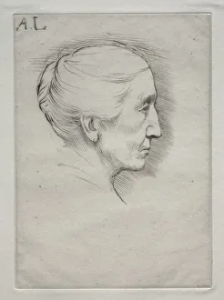Alphonse Legros French Prints: Portrait of Mme. Emily Hughes (1st Plate). Creator: Alphonse Legros (French, 1837-1911)