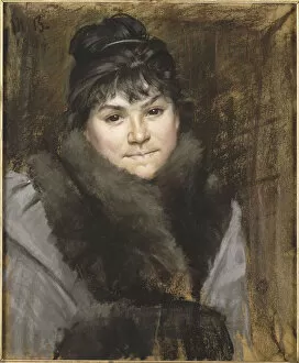Pastel On Cardboard Collection: Portrait of Mme X, c. 1883-1884. Artist: Bashkirtseva, Maria Konstantinovna (1860-1884)