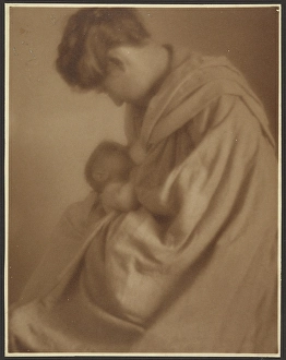 Breast Feeding Prints: Portrait of a Mother and Baby, 1907-1943. Creator: Louis Fleckenstein