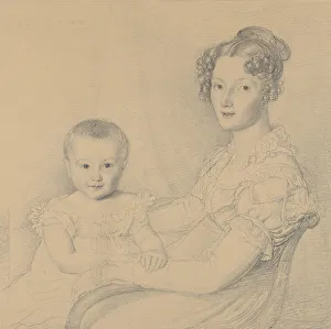 Linnell Prints: Portrait of a Mother and Child, 1823. Creator: John Linnell