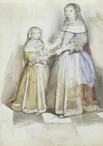 Bosboom Johannes Prints: Portrait of a mother and child