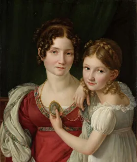 Plait Prints: Portrait of a Mother with her Daughter, 1816-1823. Creator: Henri-Francois Riesener