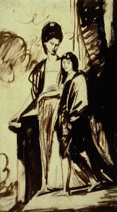 George Gordon Prints: Portrait of a Mother and Her Son (Probably Jane)