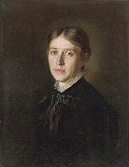 Bohun Prints: Portrait of Mrs. Boorova, 1884. Creator: Kornel Bohun