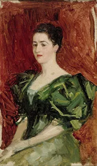 Poise Prints: Portrait of Mrs. Dagmar Dippell, compositional sketch, 1895. Creator: Albert Edelfelt