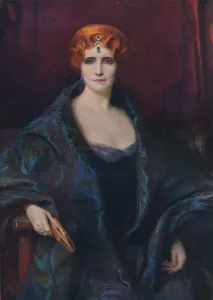 Hindu Prints: Portrait of Mrs. Elinor Glyn, 1912. Artist: Philip A de Laszlo