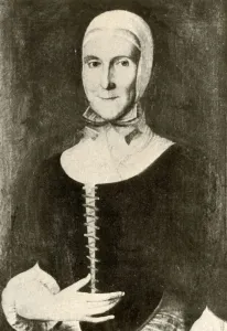 Settlers Prints: Portrait of Mrs. Elisabeth Boehler in the Moravian settlement, Pennsylvania, 1787, (1937)