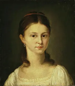 1836 Prints: Portrait of Mrs Khvostova, 1836. Creator: Nikolai Mikhailovitch Alexejeff