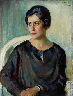 Blue Eyes Prints: Portrait of Mrs. Senta Slöör, 1924. Creator: Verner Thome