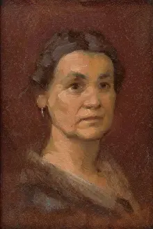 Neckline Prints: Portrait of Mrs. Srobarova, after 1900. Creator: Milan Thomka Mitrovsky