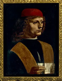 Elegant Collection: Portrait of a Musician. Artist: Leonardo da Vinci (1452-1519)