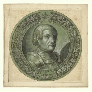 Floral Motif Prints: Portrait of Napoleone Orsini II, about 1619. Creator: Giovanni Campagna