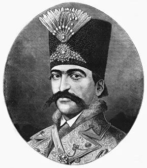 Portrait of Nasser-Ed-Deen, Shah of Persia, c1891. Creator: James Grant