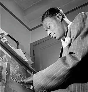 Cole Nat King Prints: Portrait of Nat King Cole, New York, N.Y. ca. June 1947. Creator: William Paul Gottlieb